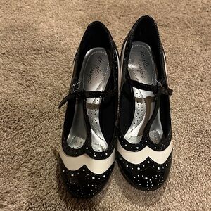 Black and White Mary Jane Heels